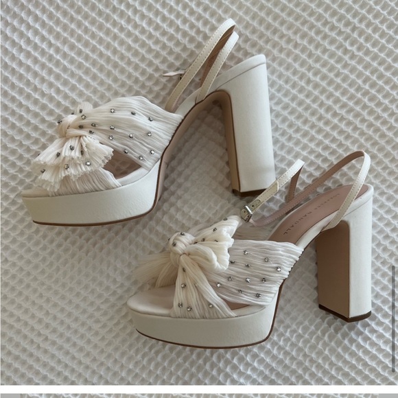 Loeffler Randall Natalia Pleated Platform Heels - Picture 1 of 13